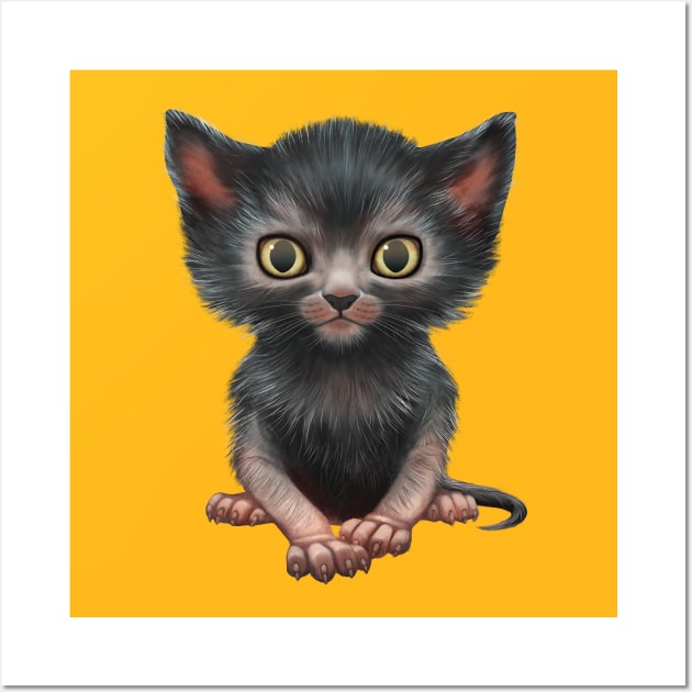 Cat-a-clysm lykoi kitten Wall Art by ikerpazstudio